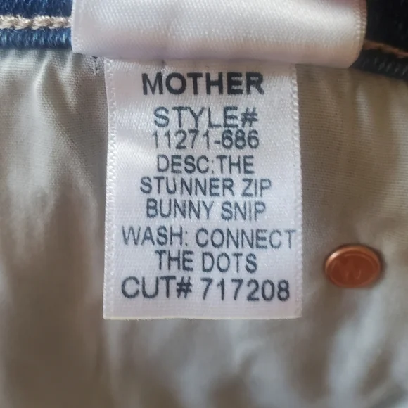 MOTHER THE STUNNER ZIP BUNNY SNIP NWT. SZ 31 CROP BERMUDA - Picture 8 of 10
